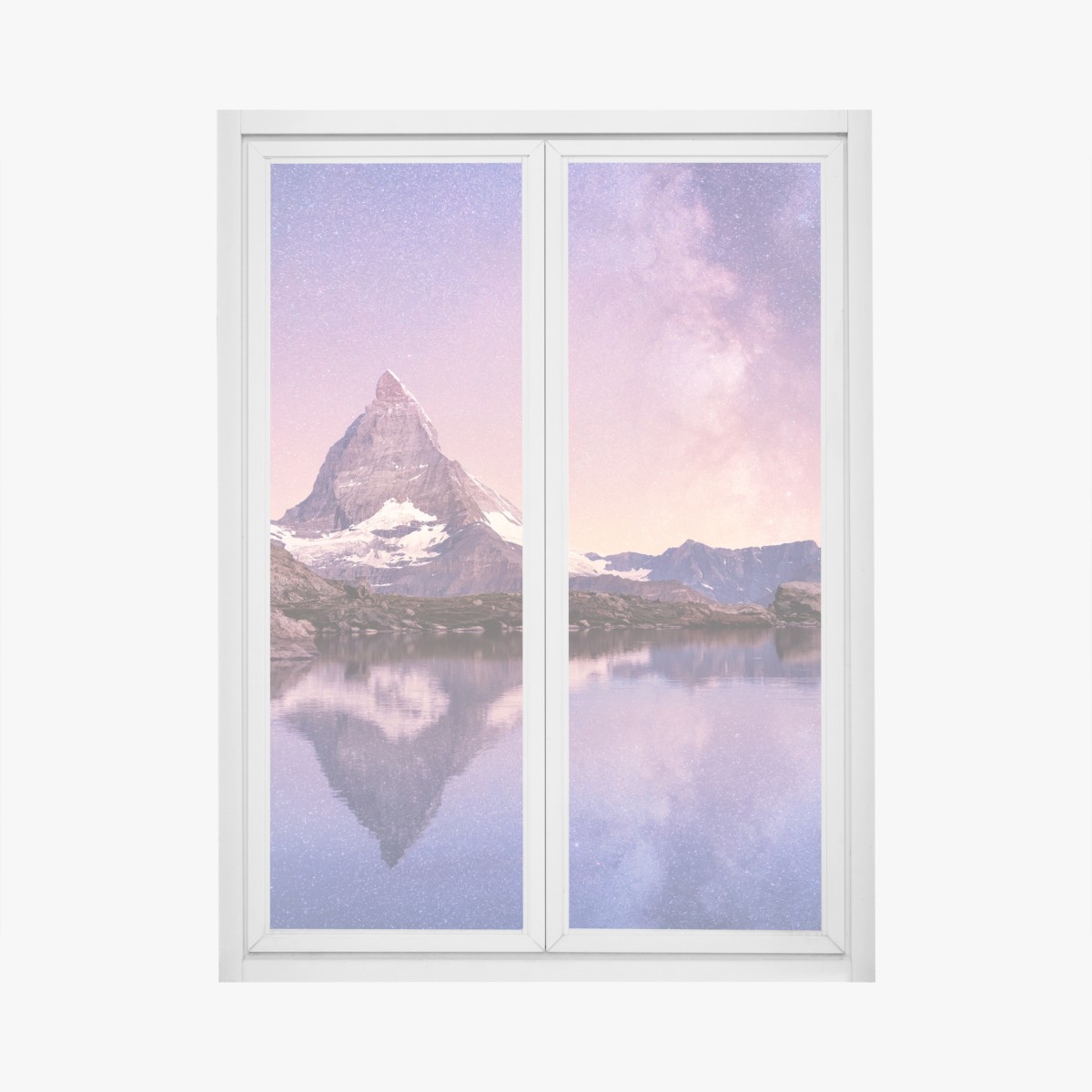 Window decal Matterhorn reflection under the Milky Way