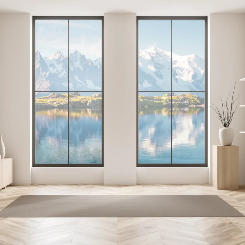 Naklejka na okno różowy wzór z piwoniami – Wallissimo®