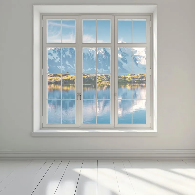 Naklejka na okno panorama Mont Blanc odbita w Lac Blanc – Wallissimo® Naklejka na okno panorama Mont Blanc odbita w Lac Blanc – Wallissimo®