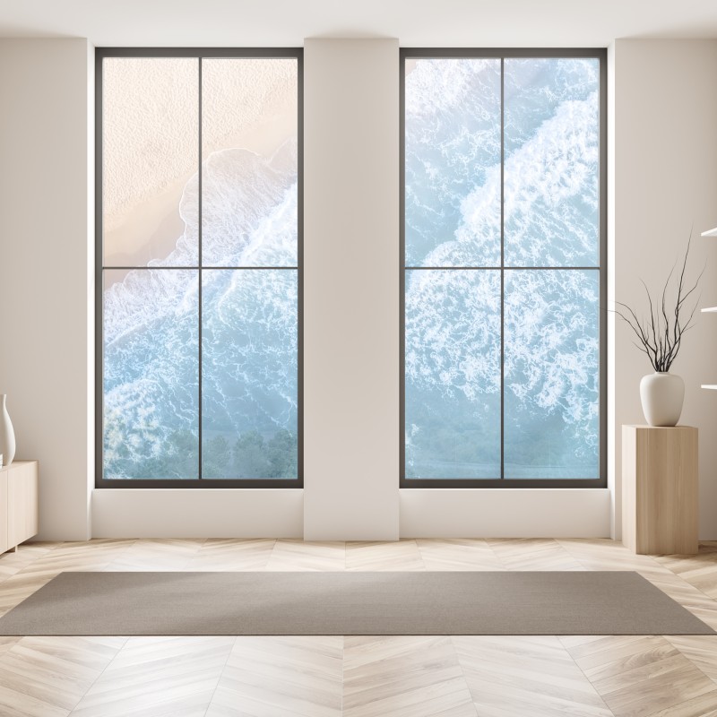 Naklejka na okno słoneczna łąka o zachodzie słońca – Wallissimo®