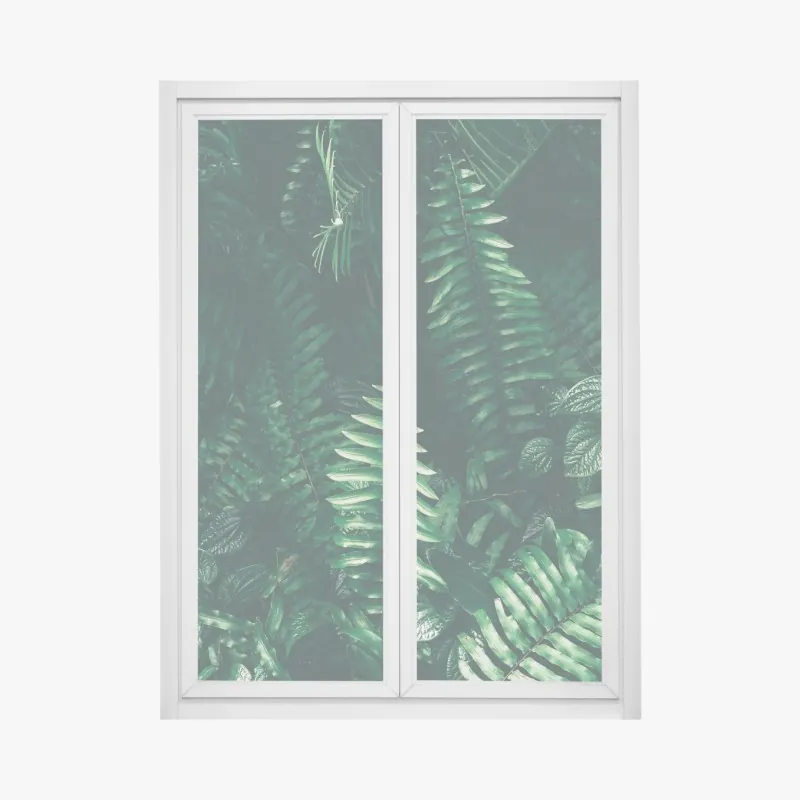 Naklejka na okno senny wschód słońca nad mglistym torfowiskiem – Wallissimo®