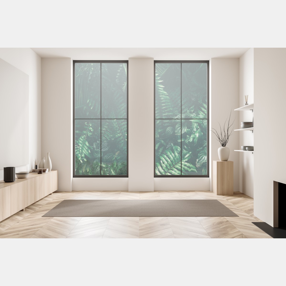 Naklejka na okno bujne tropikalne liście – Wallissimo® Naklejka na okno bujne tropikalne liście – Wallissimo®