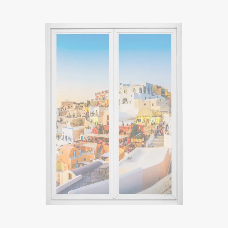 Naklejka na okno granatowo-beżowy ornament – Wallissimo®