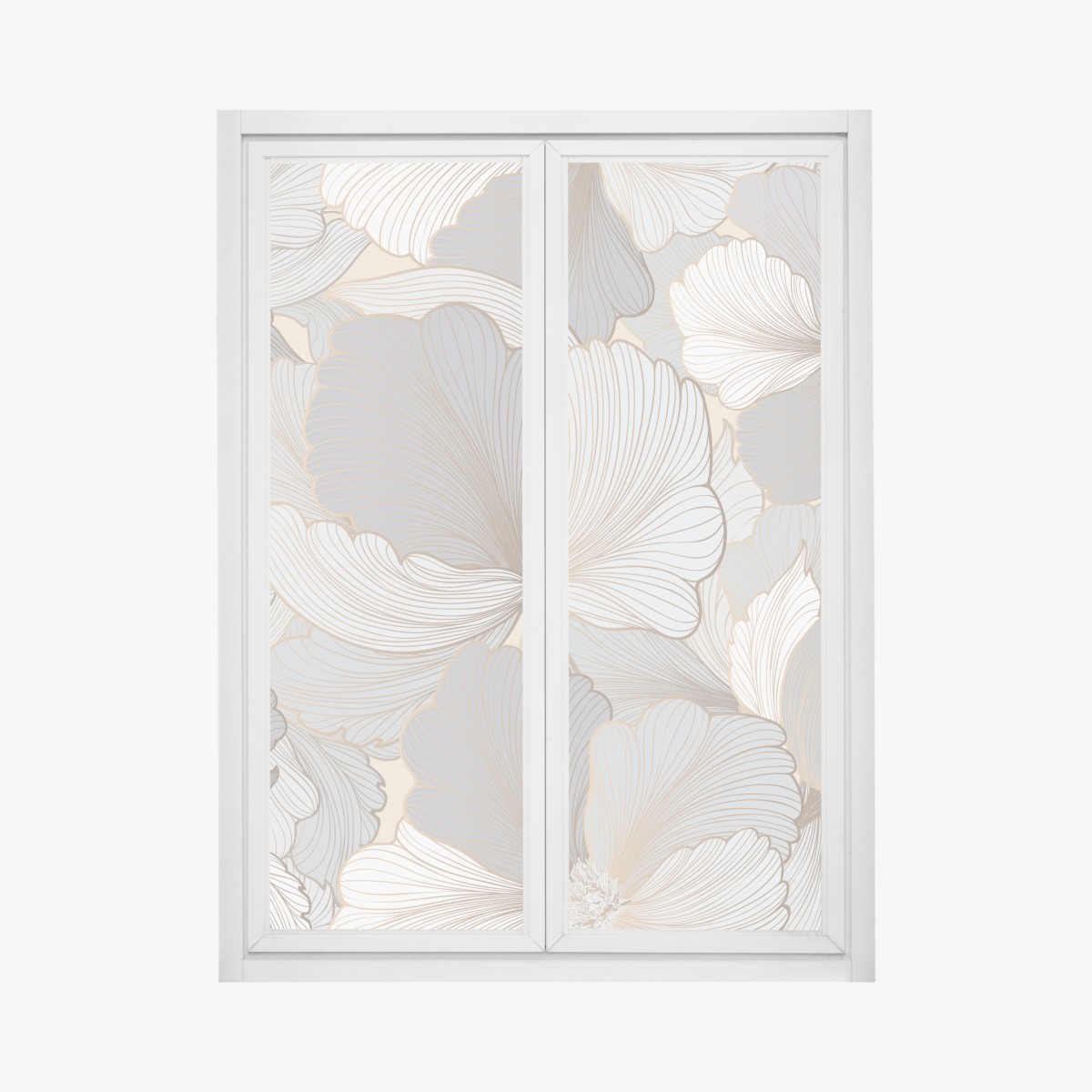 Window decal delicate pastel floral pattern