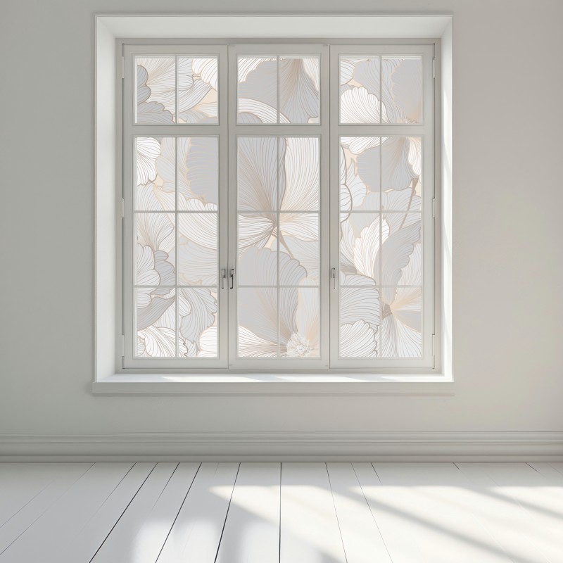 Naklejka na okno delikatny pastelowy wzór kwiatowy – Wallissimo® Naklejka na okno delikatny pastelowy wzór kwiatowy – Wallissimo®