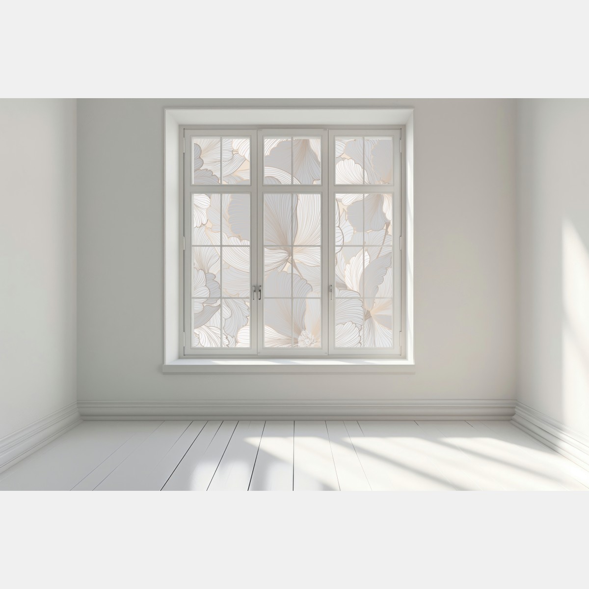 Naklejka na okno delikatny pastelowy wzór kwiatowy – Wallissimo® Naklejka na okno delikatny pastelowy wzór kwiatowy – Wallissimo®