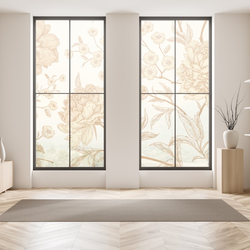 Naklejka na okno wschód słońca nad mglistym grzbietem z kamienną ścieżką – Wallissimo®