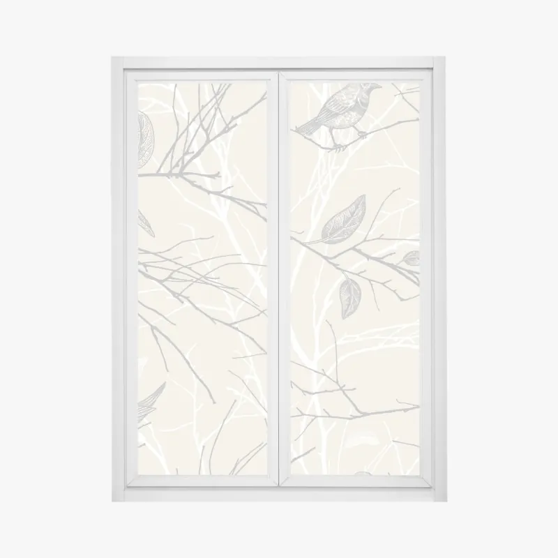 Naklejka na okno delikatny pastelowy wzór kwiatowy – Wallissimo®