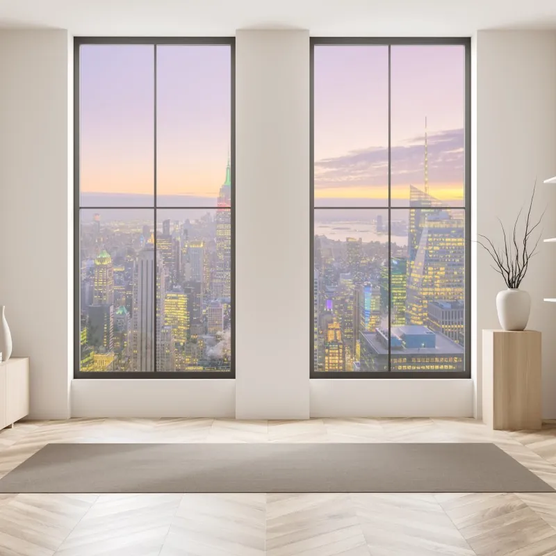 Naklejka na okno złote liście monstery na ciemnym tle – Wallissimo®