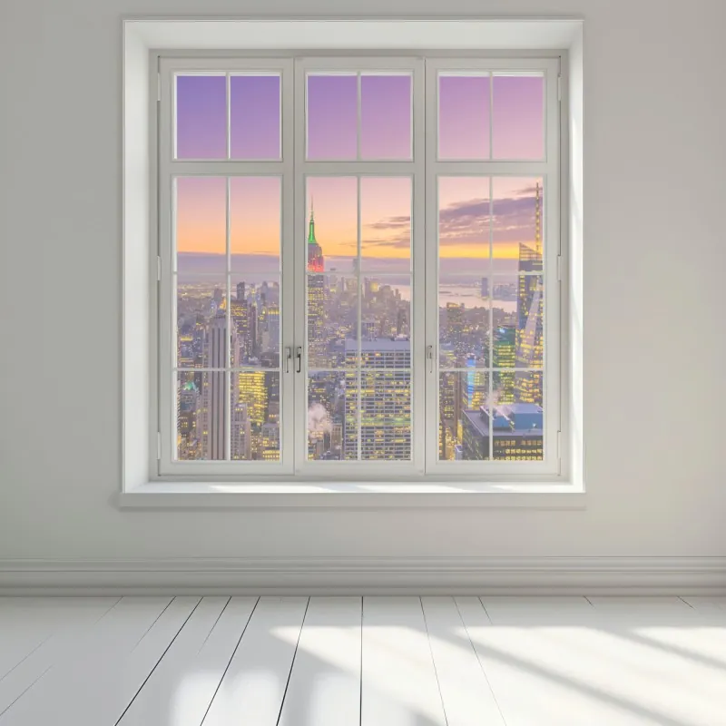 Naklejka na okno żywa panorama Nowego Jorku o zmierzchu – Wallissimo® Naklejka na okno żywa panorama Nowego Jorku o zmierzchu – Wallissimo®