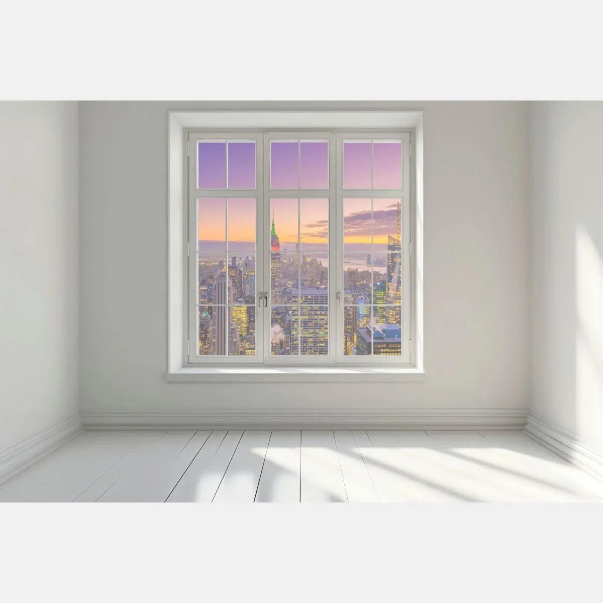 Naklejka na okno żywa panorama Nowego Jorku o zmierzchu – Wallissimo® Naklejka na okno żywa panorama Nowego Jorku o zmierzchu – Wallissimo®