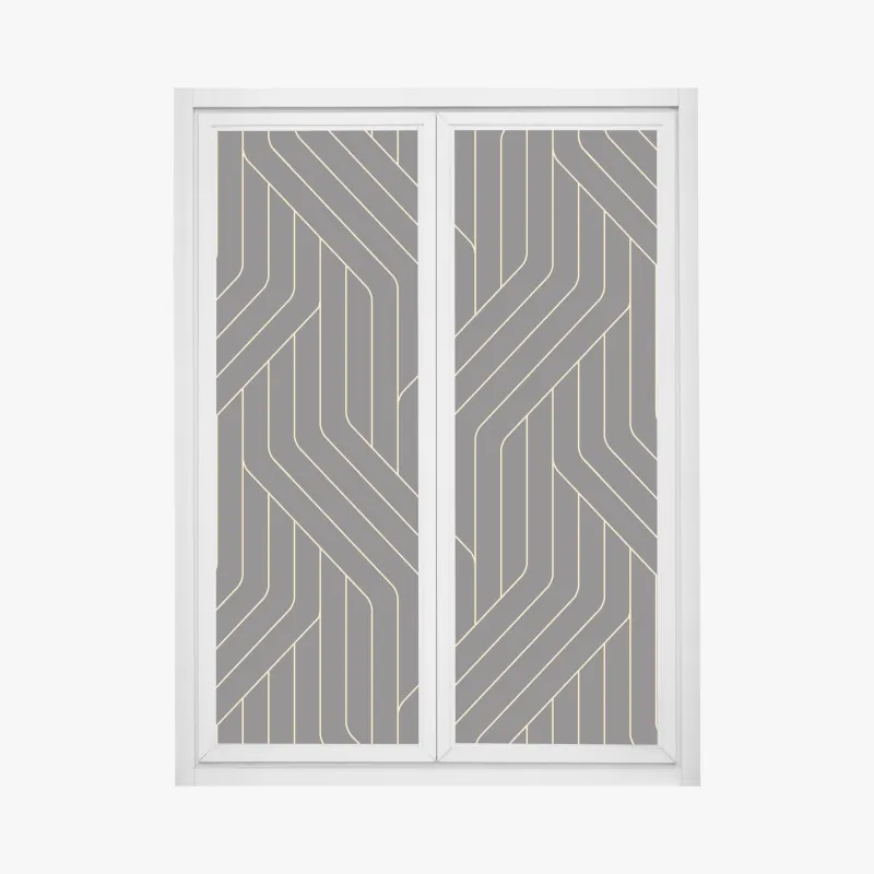 Naklejka na okno geometryczny wzór art deco w czerni i złocie