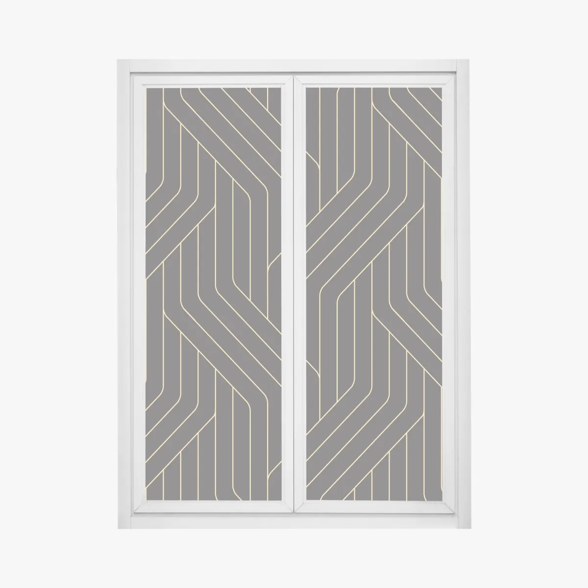 Naklejka na okno geometryczny wzór art deco w czerni i złocie – Wallissimo® Naklejka na okno geometryczny wzór art deco w czerni i złocie – Wallissimo®