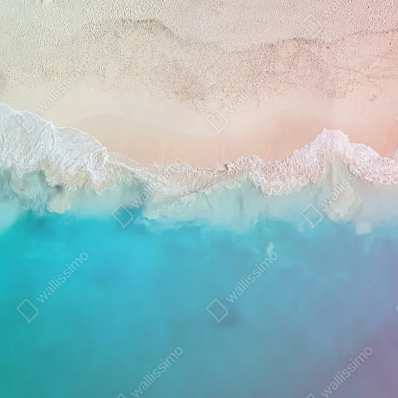 Naklejka na okno pastelowa turkusowa plaża z lotu ptaka – Wallissimo® Naklejka na okno pastelowa turkusowa plaża z lotu ptaka – Wallissimo®