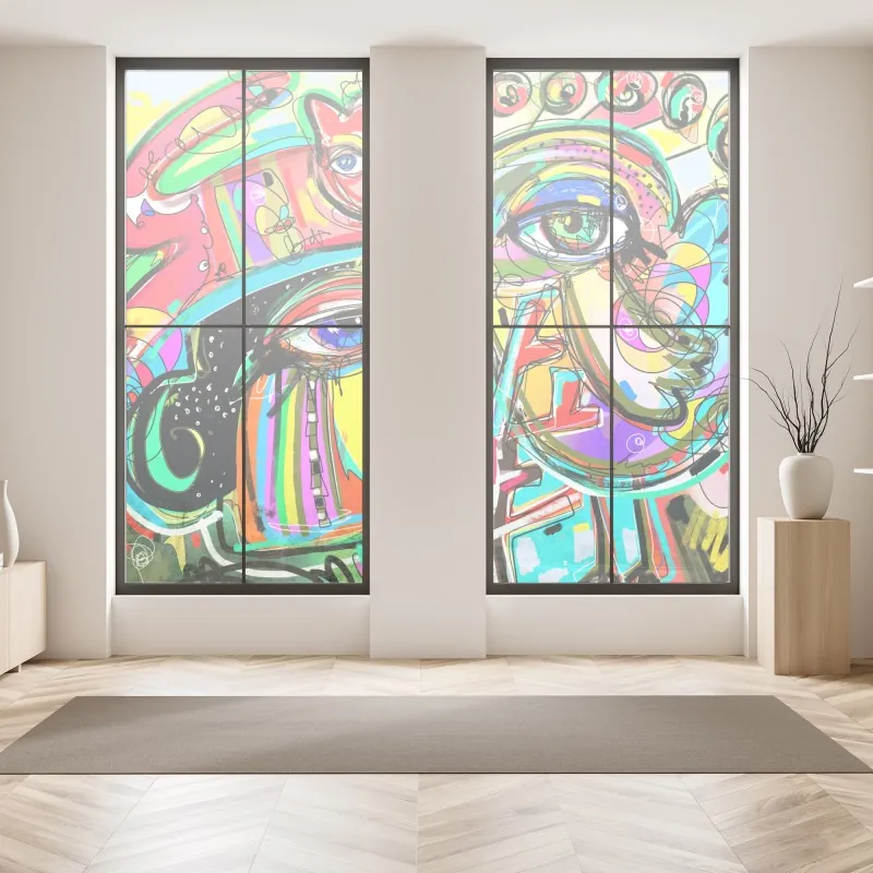 Naklejka na okno Sveti Stefan, Czarnogóra historyczny kurort na wyspie – Wallissimo®