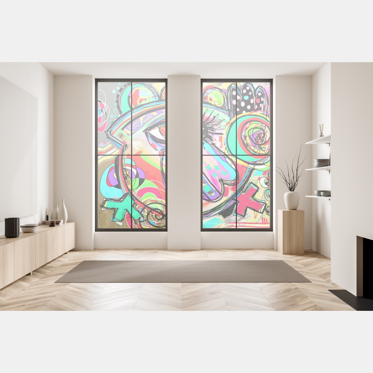 Naklejka na okno żywe abstrakcyjne oko w stylu pop art – Wallissimo® Naklejka na okno żywe abstrakcyjne oko w stylu pop art – Wallissimo®