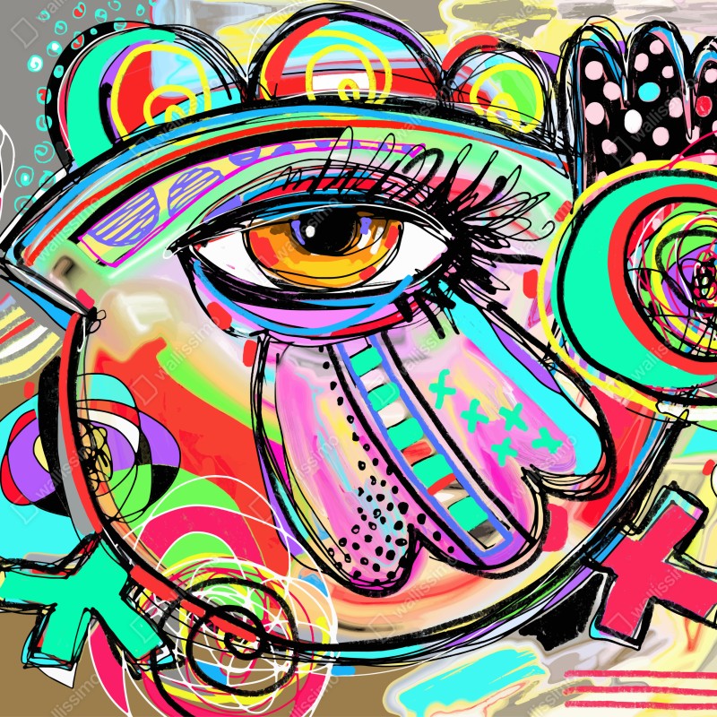 Naklejka na okno żywe abstrakcyjne oko w stylu pop art – Wallissimo® Naklejka na okno żywe abstrakcyjne oko w stylu pop art – Wallissimo®