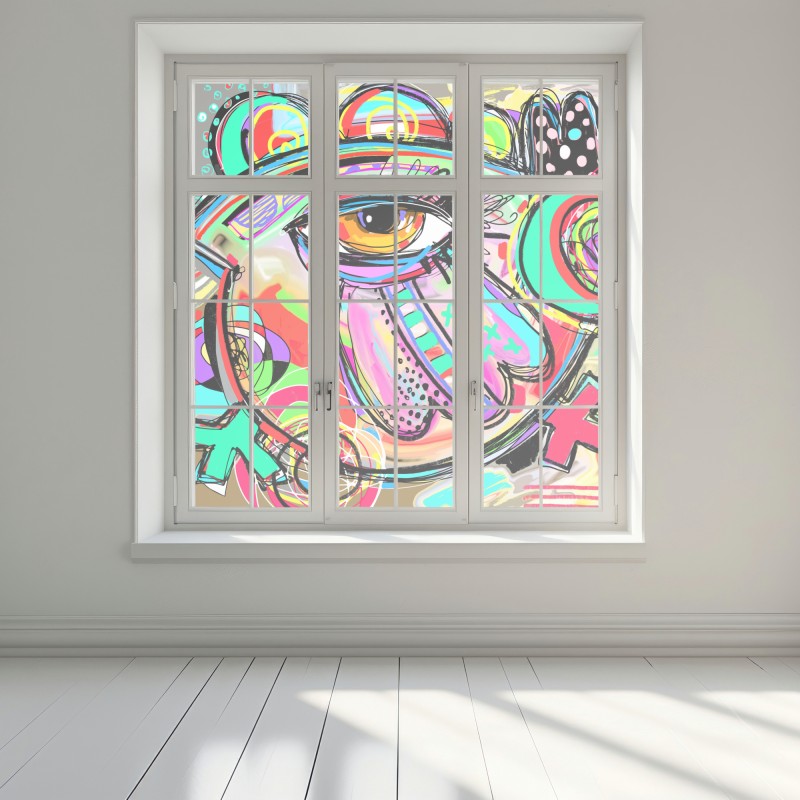 Naklejka na okno żywe abstrakcyjne oko w stylu pop art – Wallissimo® Naklejka na okno żywe abstrakcyjne oko w stylu pop art – Wallissimo®