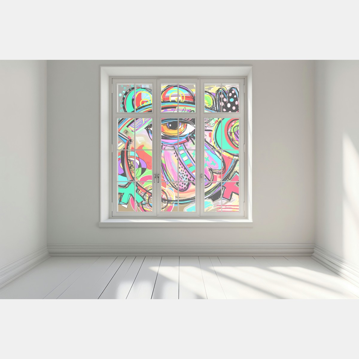 Naklejka na okno żywe abstrakcyjne oko w stylu pop art – Wallissimo® Naklejka na okno żywe abstrakcyjne oko w stylu pop art – Wallissimo®