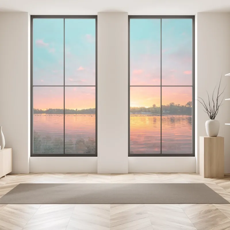 Naklejka na okno zabawny abstrakcyjny wzór roślinny – Wallissimo®