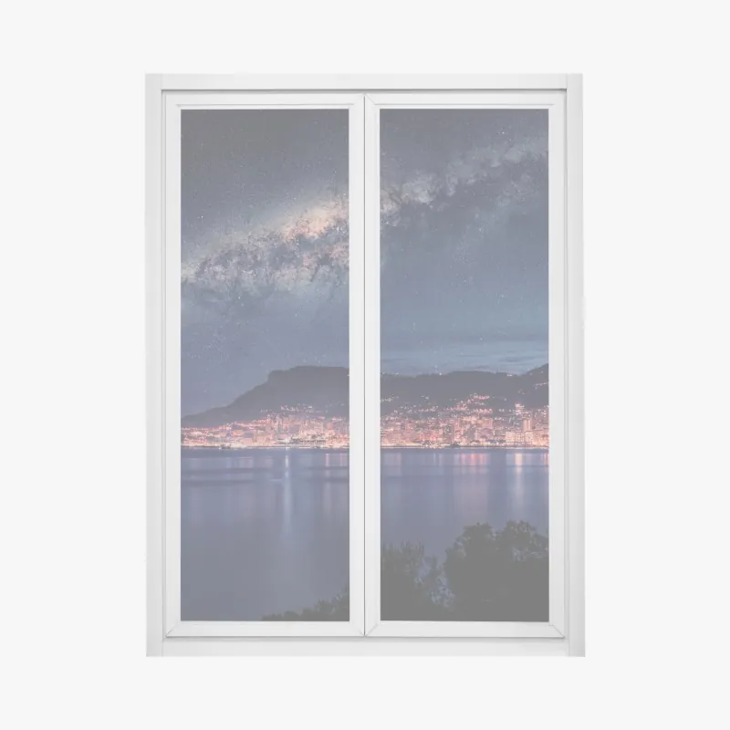 Naklejka na okno żywy wzór cytrusów w pomarańczach i niebieskich liściach – Wallissimo®