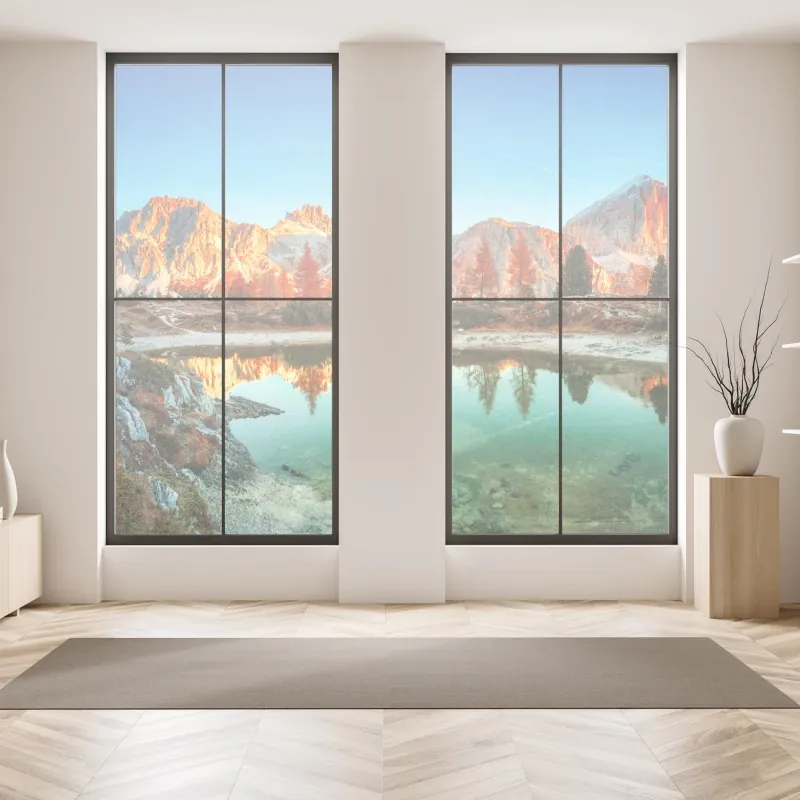 Naklejka na okno żywy warstwowy gradient górski – Wallissimo®