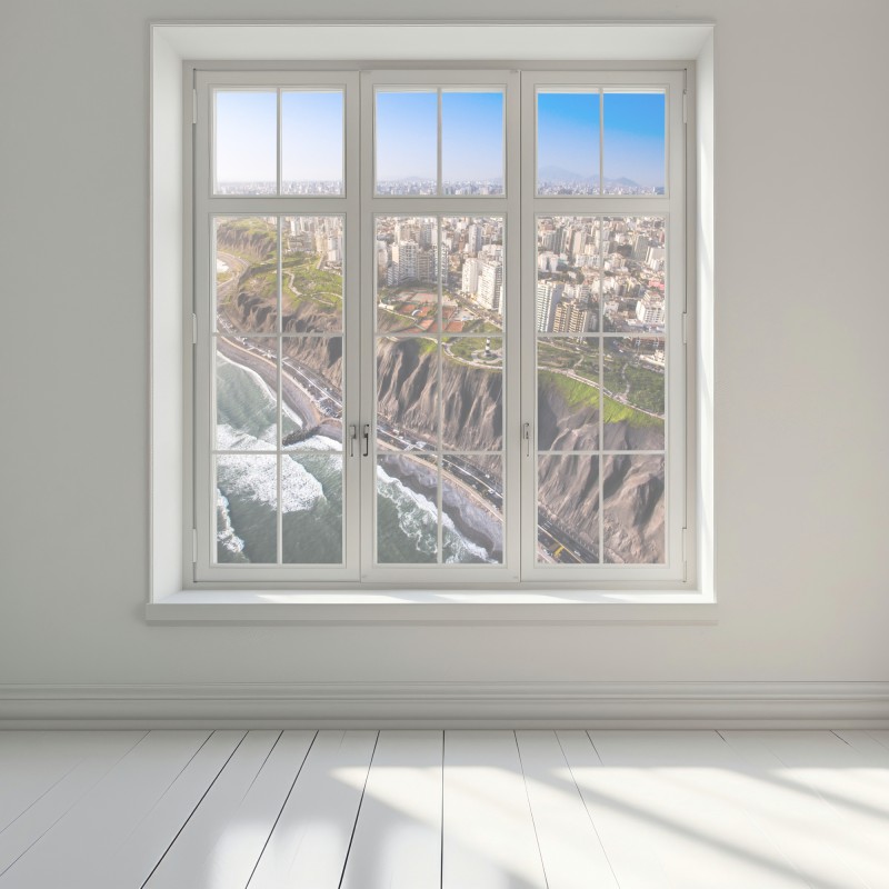 Naklejka na okno panorama wybrzeża Miraflores, Lima – Wallissimo® Naklejka na okno panorama wybrzeża Miraflores, Lima – Wallissimo®