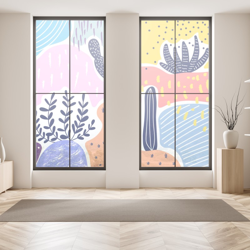 Naklejka na okno żywy warstwowy gradient górski – Wallissimo®