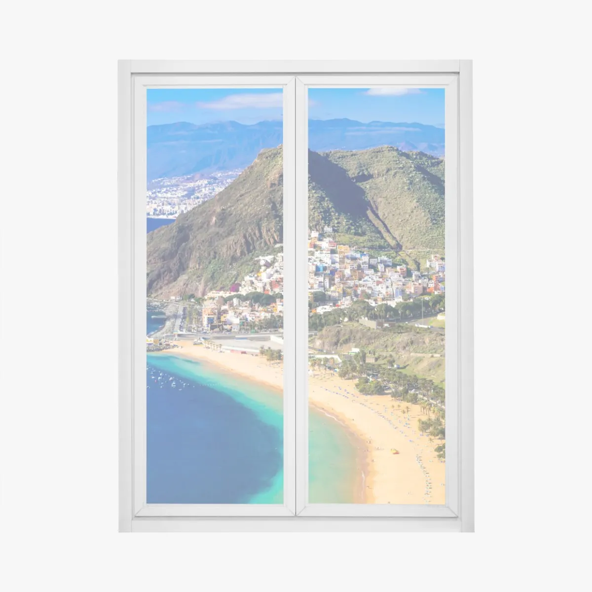 Naklejka na okno słoneczna zatoka z turkusową wodą – Wallissimo® Naklejka na okno słoneczna zatoka z turkusową wodą – Wallissimo®