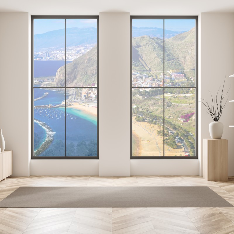 Naklejka na okno różowy wzór z piwoniami – Wallissimo®