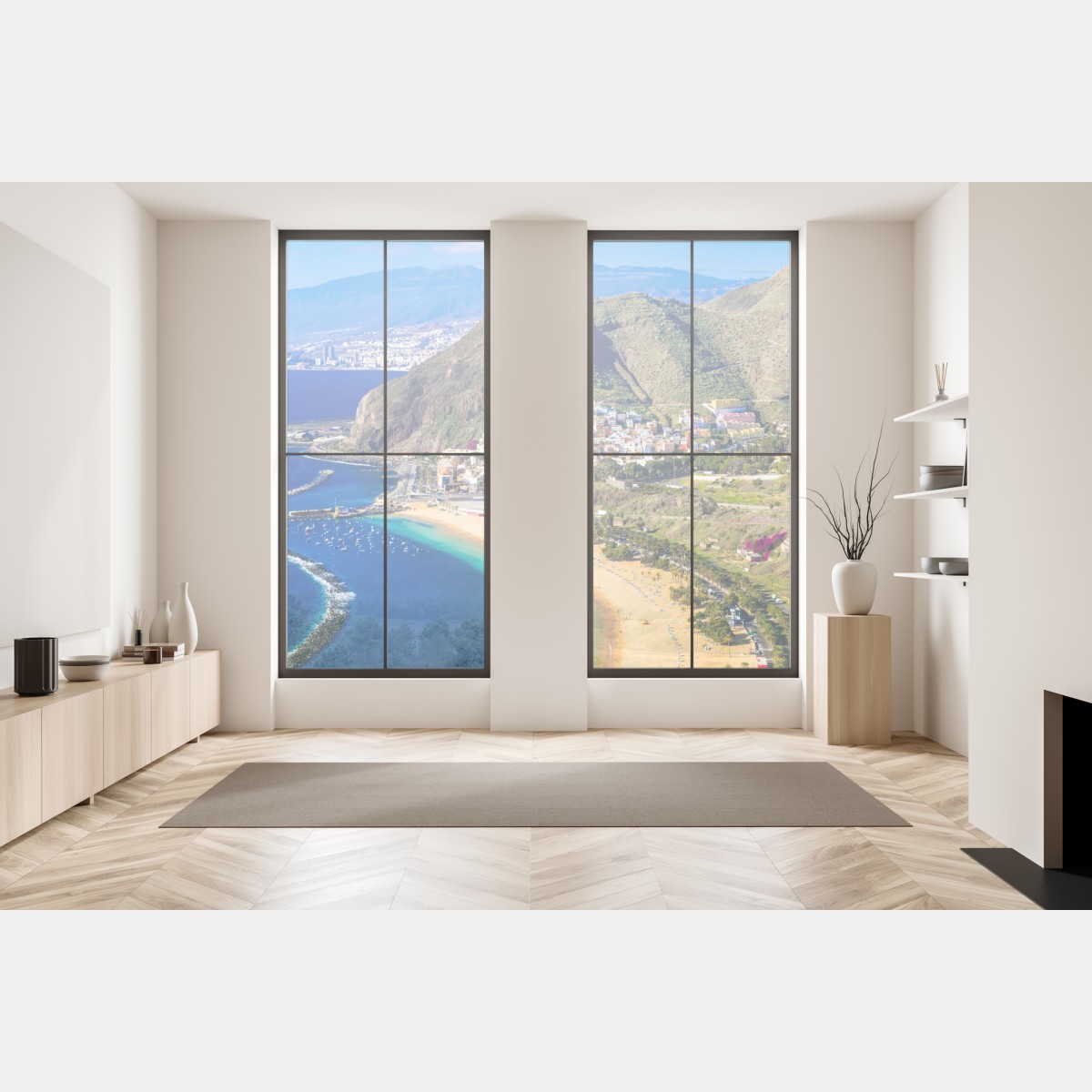 Naklejka na okno słoneczna zatoka z turkusową wodą – Wallissimo® Naklejka na okno słoneczna zatoka z turkusową wodą – Wallissimo®