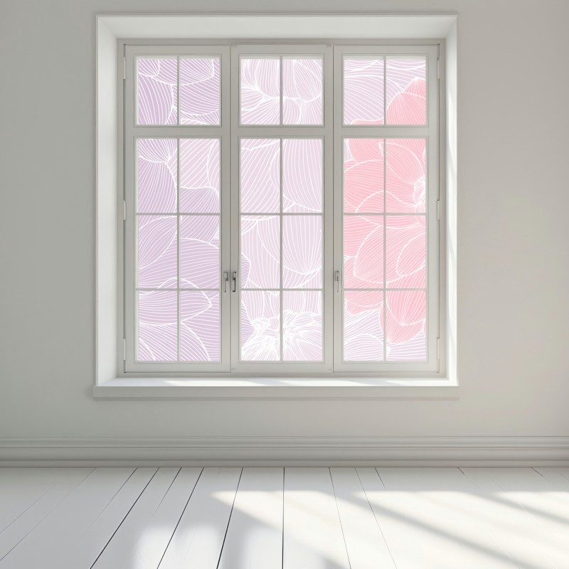 Naklejka na okno delikatny pastelowy wzór kwiatowy – Wallissimo® Naklejka na okno delikatny pastelowy wzór kwiatowy – Wallissimo®