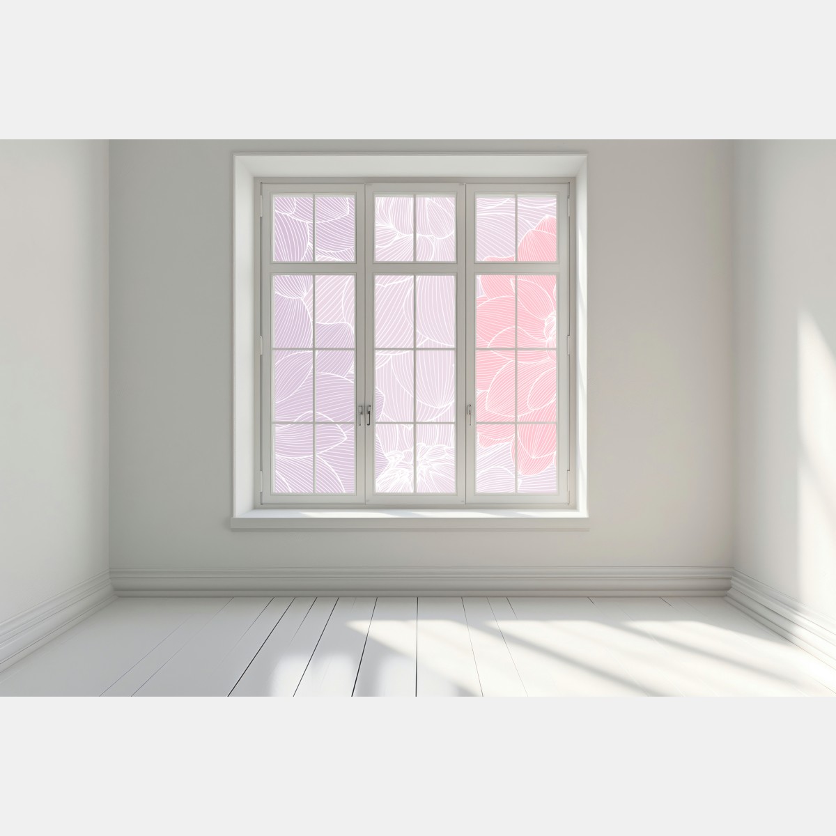 Naklejka na okno delikatny pastelowy wzór kwiatowy – Wallissimo® Naklejka na okno delikatny pastelowy wzór kwiatowy – Wallissimo®