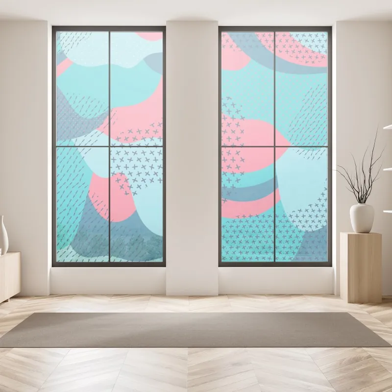 Naklejka na okno rockowy kolaż z czaszką i gitarami – Wallissimo®