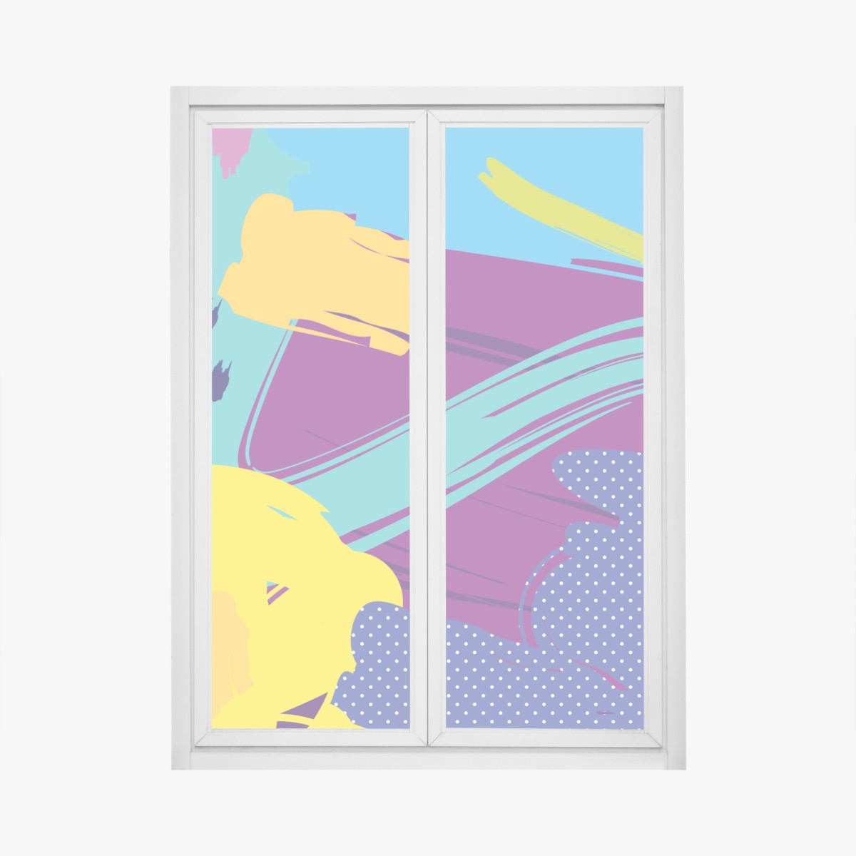 Window decal vibrant abstract pop-art composition
