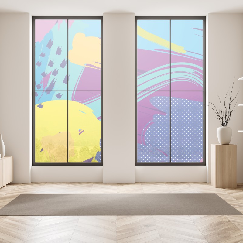 Naklejka na okno widok z lotu ptaka tropikalne wodospady z tęczą – Wallissimo®