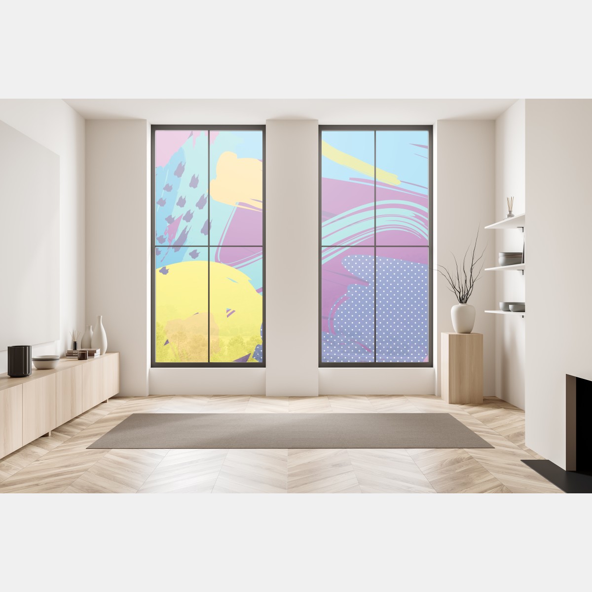 Naklejka na okno żywa abstrakcyjna kompozycja pop-art – Wallissimo® Naklejka na okno żywa abstrakcyjna kompozycja pop-art – Wallissimo®