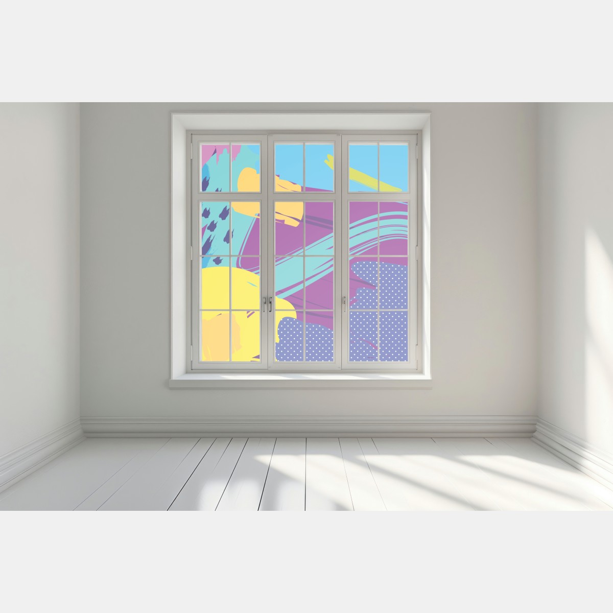 Naklejka na okno żywa abstrakcyjna kompozycja pop-art – Wallissimo® Naklejka na okno żywa abstrakcyjna kompozycja pop-art – Wallissimo®