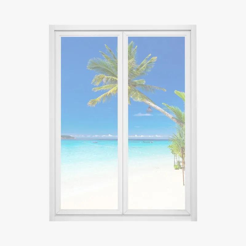 Naklejka na okno słoneczna łąka o zachodzie słońca – Wallissimo®