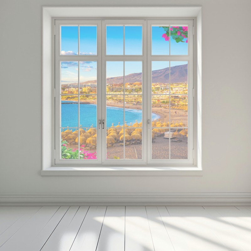 Naklejka na okno słoneczna plaża Torviscas, Teneryfa – Wallissimo® Naklejka na okno słoneczna plaża Torviscas, Teneryfa – Wallissimo®