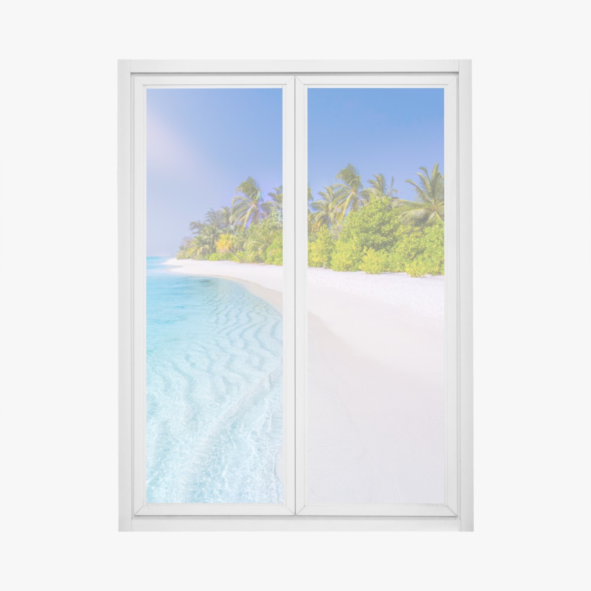 Window decal tropical turquoise beach paradise