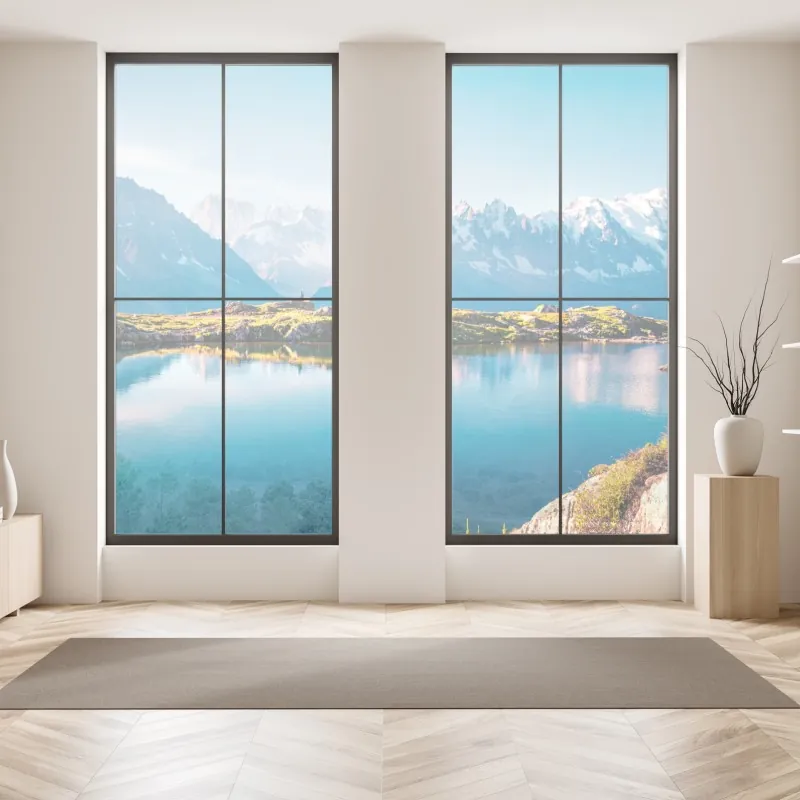 Naklejka na okno abstrakcyjne marmurowe tło w odcieniach turkusu i fioletu ze złotem – Wallissimo®