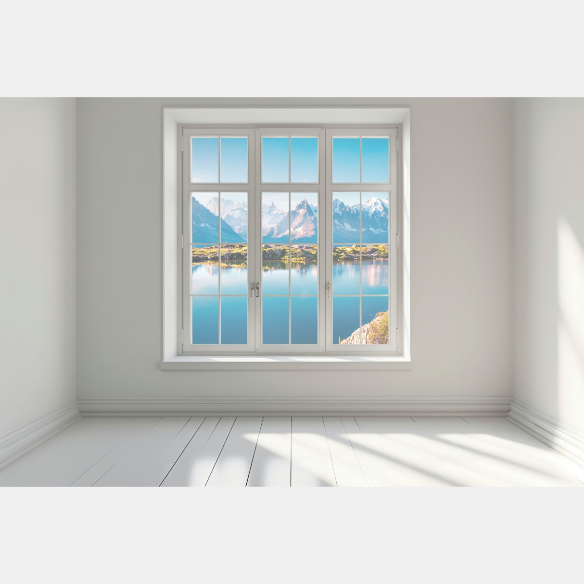 Naklejka na okno Lac Blanc z widokiem na Mont Blanc – Wallissimo® Naklejka na okno Lac Blanc z widokiem na Mont Blanc – Wallissimo®