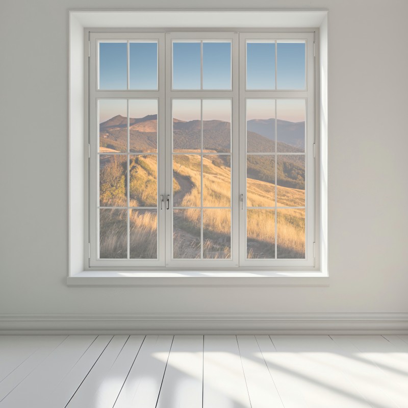 Naklejka na okno złoty grzbiet górski o zachodzie słońca – Wallissimo® Naklejka na okno złoty grzbiet górski o zachodzie słońca – Wallissimo®