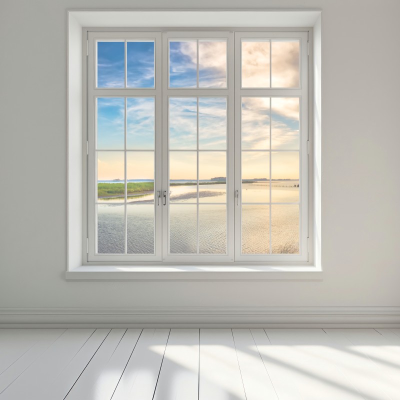 Naklejka na okno czapla nad zatoką Chesapeake o zachodzie słońca – Wallissimo® Naklejka na okno czapla nad zatoką Chesapeake o zachodzie słońca – Wallissimo®