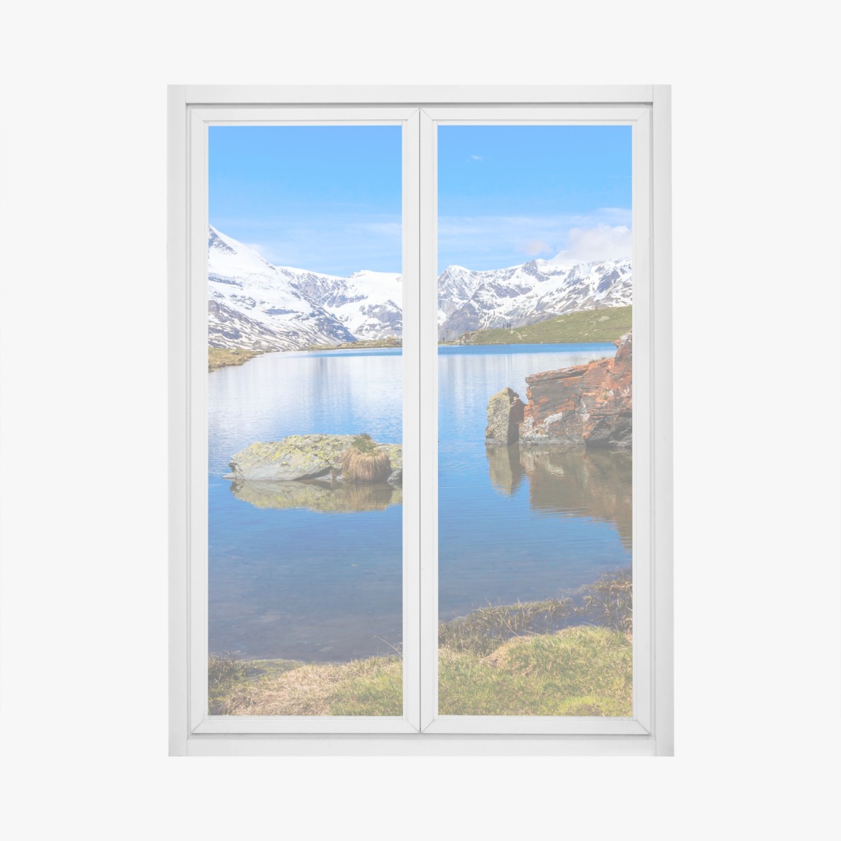 Window decal tranquil reflection of the Matterhorn at Stellisee, Zermatt