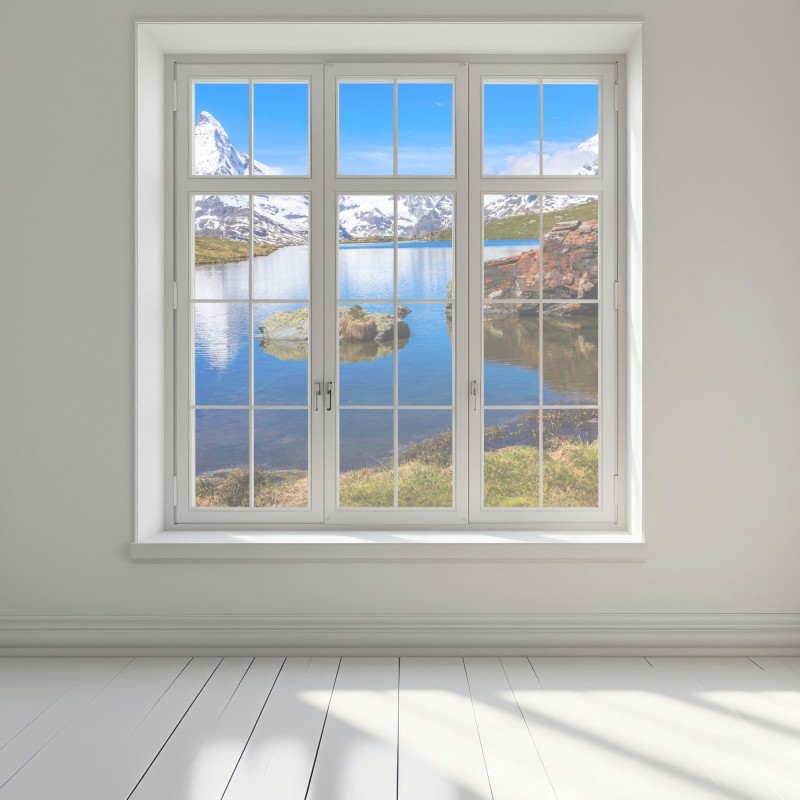 Naklejka na okno spokojne odbicie Matterhornu nad jeziorem Stellisee, Zermatt – Wallissimo® Naklejka na okno spokojne odbicie Matterhornu nad jeziorem Stellisee, Zermatt – Wallissimo®