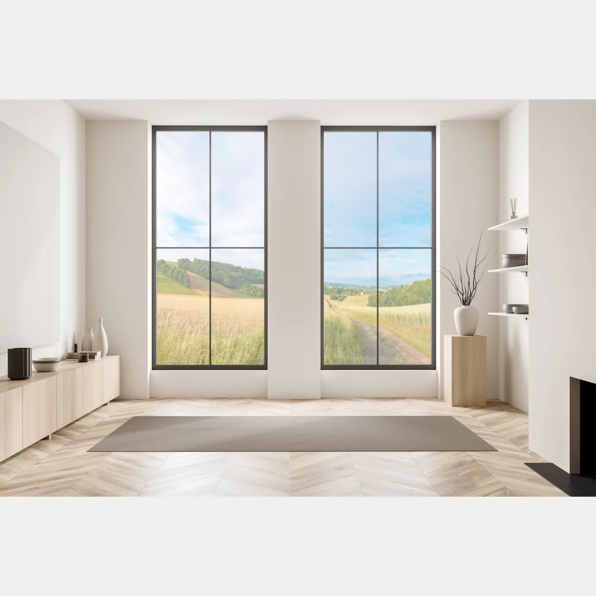 Naklejka na okno poranna panorama pszenicy w Kansas – Wallissimo® Naklejka na okno poranna panorama pszenicy w Kansas – Wallissimo®