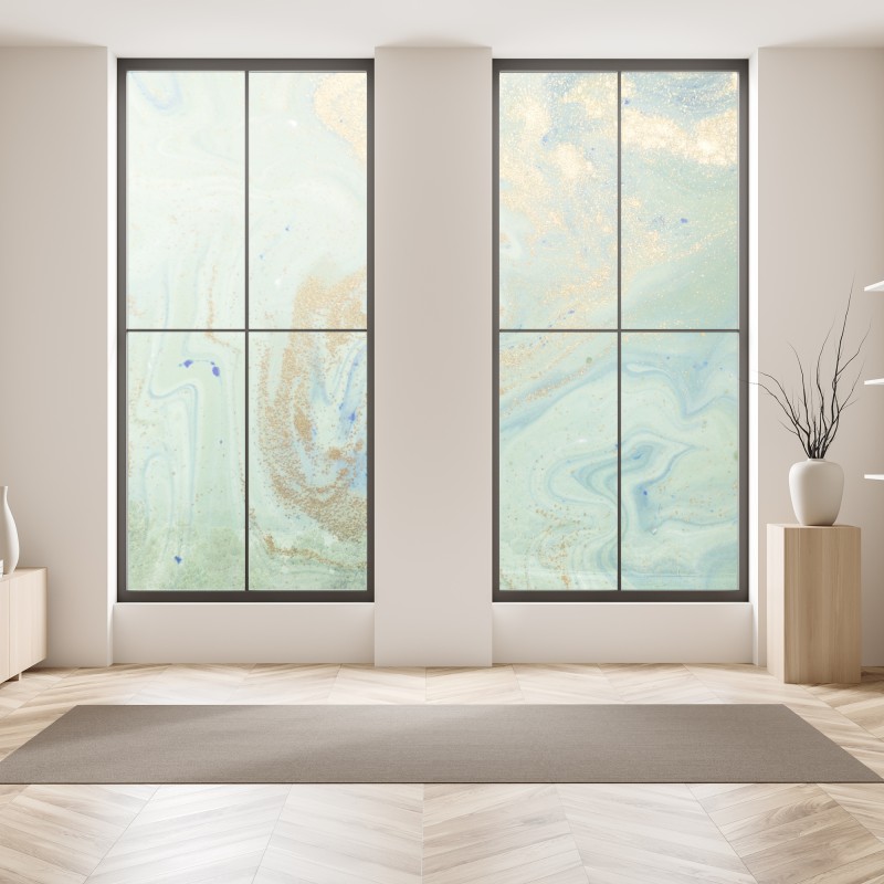 Naklejka na okno tropikalna turkusowa zatoka panorama – Wallissimo®