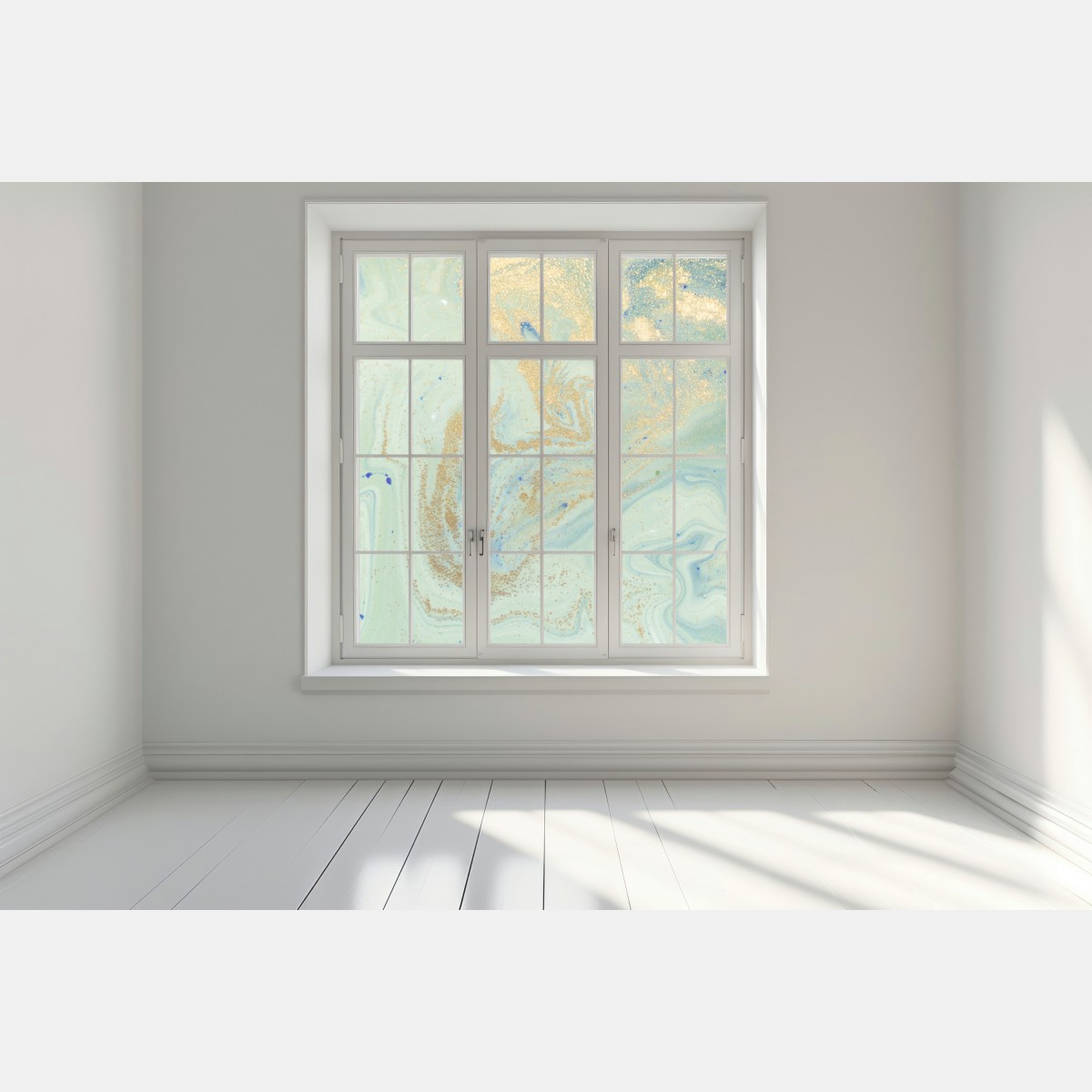 Naklejka na okno turkusowy marmur ze złotymi żyłkami – Wallissimo® Naklejka na okno turkusowy marmur ze złotymi żyłkami – Wallissimo®
